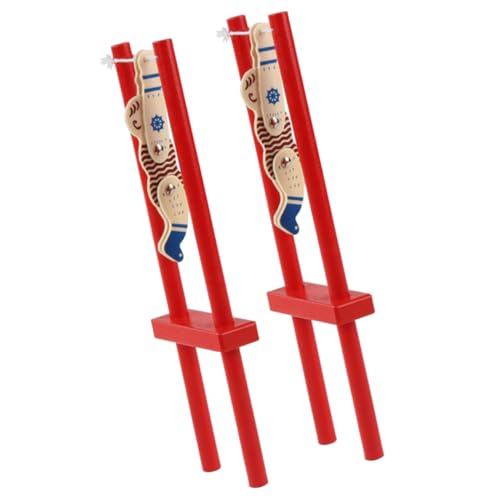 CIYODO 2 Stück Entzückende Puppen Kinderspielzeug Figurenstatue Marionettenpuppen Hölzerne Marionetten Lustige Marionetten Marionette Puppendekoration Holz von CIYODO