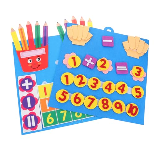 CIYODO 2 Stück Fühlmatten Zahlen Lernspiel Teilig für Vorschule Montessori aus Filz Handgemacht Leicht Robust Fördert Zählen Addition Subtraktion für Kindergarten und Klassenzimmer von CIYODO