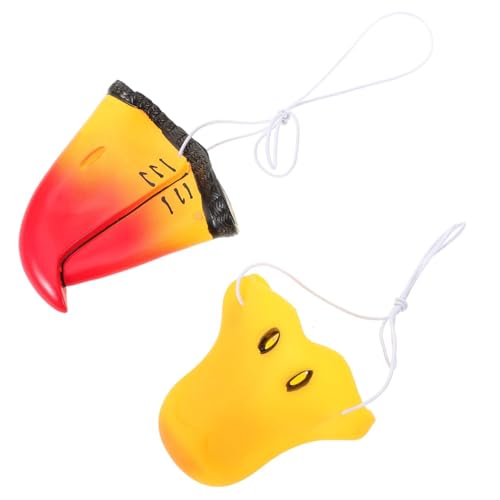CIYODO 2 Stück Halloween Cosplay Tiernasen Requisiten Ente Papagei Tragbare Elastische Kostüm Accessoires für Karneval Party und Verkleidung von CIYODO