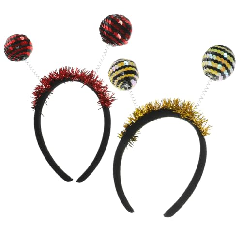 CIYODO 2 Stück Halloween Haarreifen mit Pailletten Insekten Designs Niedlicher Marienkäfer und Biene Kopfputz für Erwachsene Langlebig Bequem für Kostüm und Partydeko von CIYODO