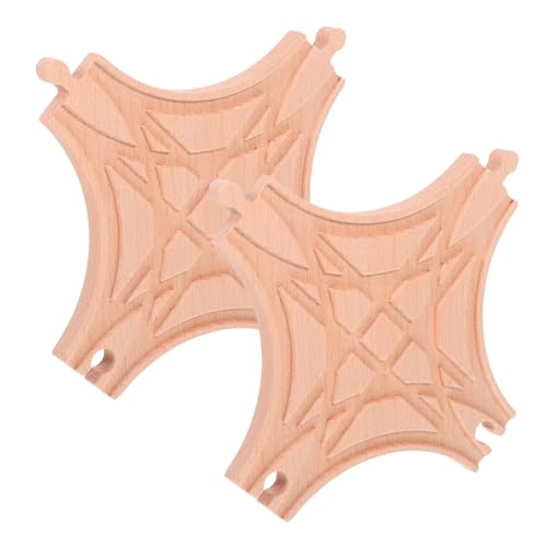 CIYODO 2 Stück Holz Eisenbahnschienen Zubehör Mehrwege Schalter Gleisverbinder für Zug Gleis-erweiterung Nahtlose Verbindung für Kreative Bahnlayouts Geeignet für Holzbahn Spielsets von CIYODO