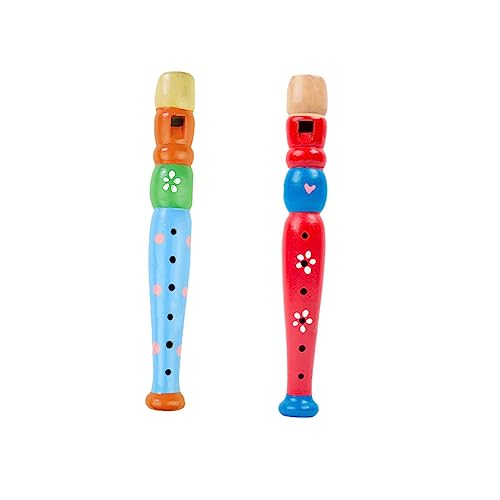 CIYODO 2 Stück Holzflöten für Kleinkinder Bunte Piccolos Musikinstrumente für Jungen und Mädchen Musikspielzeug Kreativität und Musikalität Zufällige Farbe von CIYODO