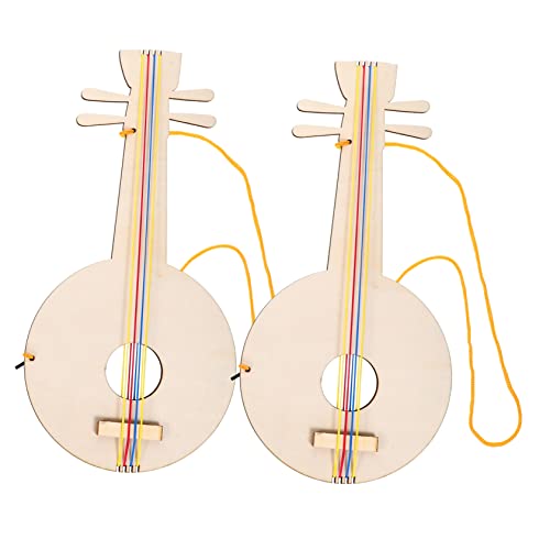 CIYODO 2 Stück Holzgitarren Gitarren Für Holz DIY Gitarrenspielzeug DIY Bastelarbeiten Unfertige Gitarre Holzhandwerk Unfertige DIY Graffiti Gitarrenspielzeuge DIY von CIYODO