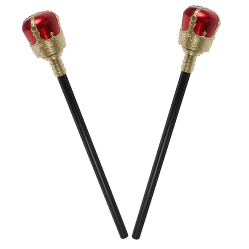 CIYODO 2 Stück Königliche Zauberstäbe für Rote Cosplay Requisiten Dekorative für Halloween und Rollenspiele Sicheres und Elegantes Design für Kleine von CIYODO
