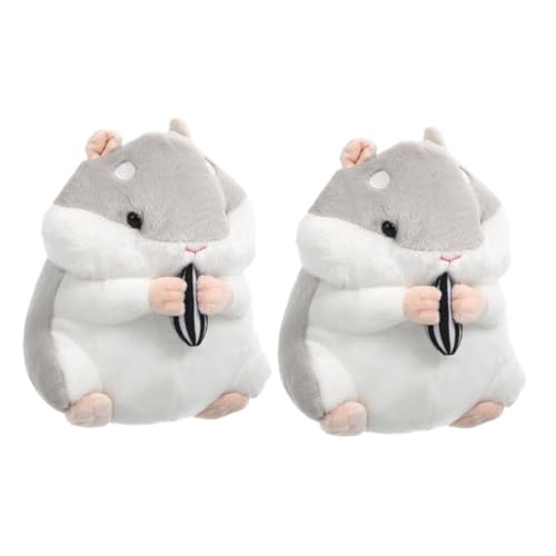 CIYODO 2 Stück Kuscheltier Hamster Plüschspielzeug Weiche Stofftiere für Graue Hamster Dolls Hochwertiges Baumwollmaterial von CIYODO
