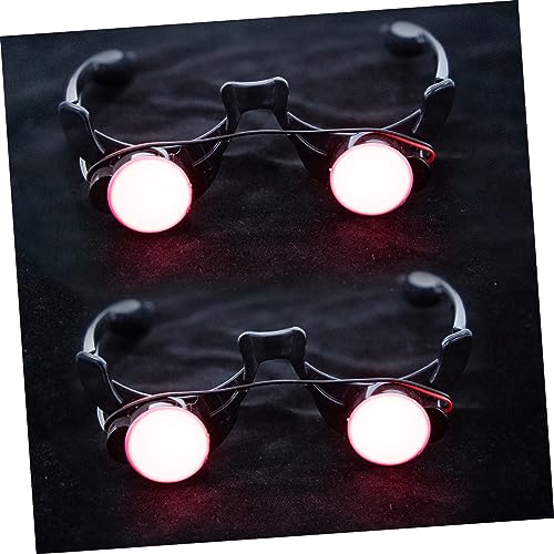 CIYODO 2 Stück LED Clown Brille Leuchtende Partybrille Halloween Weihnachtsdeko Langlebige Kunststoffgläser Auffällige LED Beleuchtung für Kostüm und Festlichkeiten von CIYODO