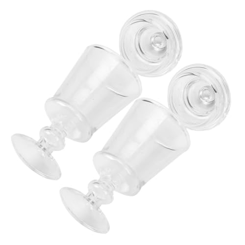 CIYODO 2 Stück Maßstab Mini Candy Vorratsgläser mit Deckel Transparente Glasdose für Puppenhaus Küche Dekorative Mini Dosen für Diorama und Miniaturszenen von CIYODO