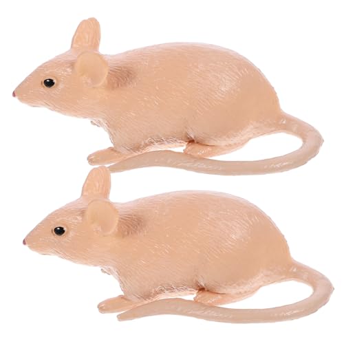 CIYODO 2 Stück Mausmodellspielzeug gefälschte Mäuse Gartenmaus kniffliges Rattenspielzeug aus Kunststoff in Mausform Streich Plastik Beige CIYODO 2 Stück Mausmodellspielzeug gefälschte Mäuse Gartenmaus kniffliges Rattenspielzeug aus Kunststoff in Mausform Streich Plastik Beige von CIYODO