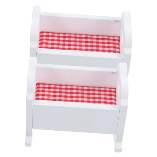 CIYODO 2 Stück Mini Puppenhaus Bett Babybett Dekoration für Puppenhaus Zubehör Weiße Modell für Kreative Spielwelten CIYODO 2 Stück Mini Puppenhaus Bett Babybett Dekoration für Puppenhaus Zubehör Weiße Modell für Kreative Spielwelten von CIYODO