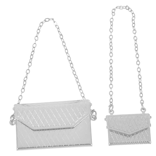 CIYODO 2 Stück Mini Puppenhaus Zubehör Bauchtasche Windeltasche Puppenspielzeug Canvas Umhängetasche Schultertasche Sling Handtasche Miniatur Einkaufstasche Mini von CIYODO