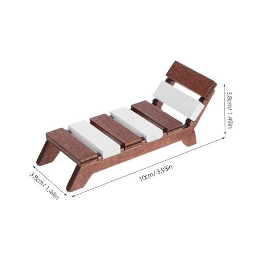CIYODO 2 Stück Mini Strandstuhl Kleine Puppenhausmöbel Lese Strandstuhl Liegestuhl Für Puppenhaus Strand Miniatur Puppenhaus Dekoration Puppenhausstuhl Mini Hausmöbel Hellbraun von CIYODO