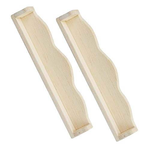 CIYODO Puppenhaus-wandregal Aus Holz Miniatur-wandregal Unbemalt Filigranes Design 2 Stück Wandmontage Kleines Wandregal Für Modelllandschaft von CIYODO