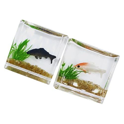 CIYODO 2 Stück Miniaturisierte Koi Fischglas Dekorationen für Puppenhäuser Tischdekorationen und Mini Landschaften für Kinderevents und Kreative Bastelprojekte Zufällige von CIYODO