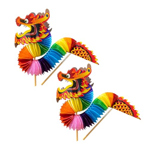 CIYODO Lunar New Year Decor 2 Stücke Papier Drachen Spielzeug Chinesische Neue Jahr Drachen Dekorationen Party Spiel Requisiten CIYODO Lunar New Year Decor 2 Stücke Papier Drachen Spielzeug Chinesische Neue Jahr Drachen Dekorationen Party Spiel Requisiten von CIYODO