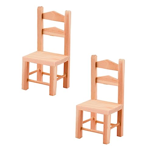 CIYODO 2 Stück Puppenhaus Stuhl Heimstuhl Modell Mini Möbel Miniatur Möbel Mini Zubehör Simulierter Stuhl Mini Stuhl Modell Mini Möbel Mini Ornament von CIYODO
