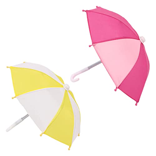 CIYODO 2 Stück Puppenregenschirm für kinderspielzeug dekoringe Toys ziernieten Puppenhauspuppen Mini- -Regenschirm winzige Möbel dekorativer Minischirm Stoff von CIYODO