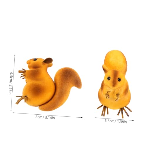 CIYODO 2 Stück Realistische Eichhörnchen Figuren Deko Lebensechte Simulation Tierornamente Leichtes Material Vielseitig für Innenräume Schreibtisch Fotorequisiten Wohn und Gartendeko von CIYODO