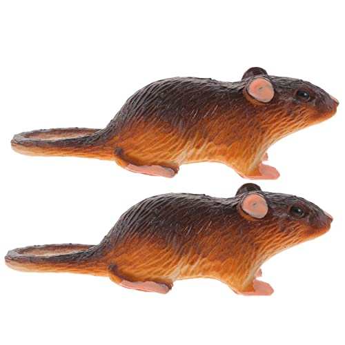 CIYODO 2 Stück Realistische Party Streich Mäuse Lebensechte Deko für Halloween und Karneval Katzenspielzeug Pädagogisches Kinderprank Accessoire Natürliche Tiererkennung Gruselige von CIYODO