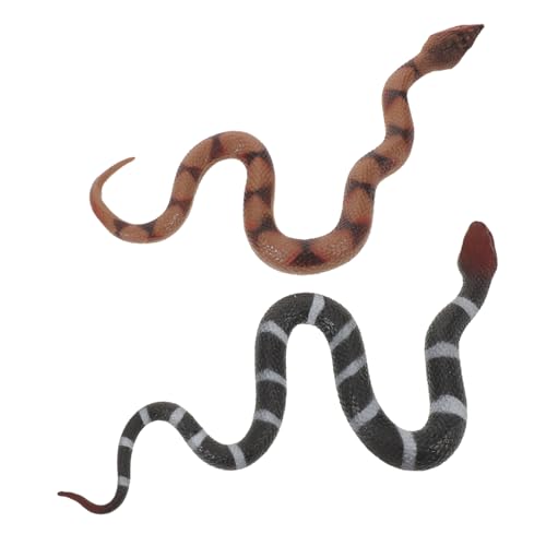 CIYODO 2 Stück Realistische TPR Schlangenmodelle Weiche Detailgetreue Reptilienfiguren für Kinderbildung und Halloween Langlebig Spielerisch Lehrreich Vielseitige Deko und Scherzartikel von CIYODO