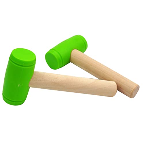 CIYODO 2 Stück Simulationshammerspielzeug Hammer kinderwerkbank wheinatsgeschenke glowingtoy Geburtstagsgeschenk gefälschter Holzhammer gefälschtes Hammerspielzeug pp Green von CIYODO