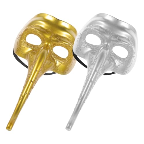 CIYODO 2 Stück Steampunk Langnasen Maske für Herren Dekorative Masken für Halloween Maskenbälle und Kostümpartys Anpassbare Bequeme Tragbarkeit mit Einzigartigem Design von CIYODO