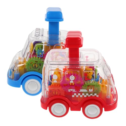 CIYODO 2 Stück Teiliges Auto Transparentes Bunter Reibungsbetriebenes Drückauto Leicht Robust für Kleinkinder Montessori Lernspielzeug von CIYODO