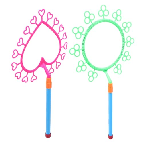 CIYODO 2 Stück Teiliges Bubble Wands Großes Seifenblasen Blasen Werkzeug Leichte Kunststoffgriffe Komfortabel für Outdoor Aktivitäten Spaß Zufällige Farbe Zufällige Farbe von CIYODO