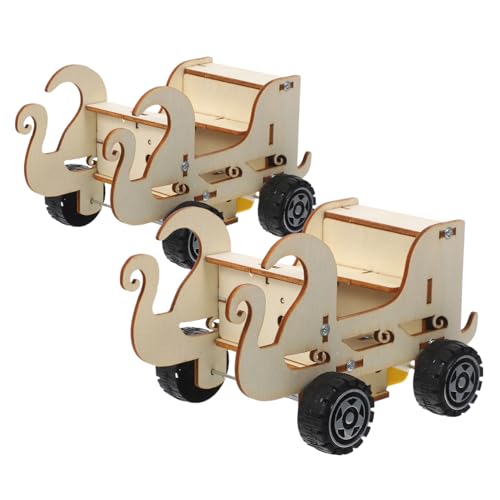 CIYODO 2 Stück Teiliges DIY Stem Auto mit Hochempfindlichem Sound Sensor Sprachgesteuertes Holzmodell Interaktives Lernspielzeug für Naturwissenschaftliche Experimente und von CIYODO