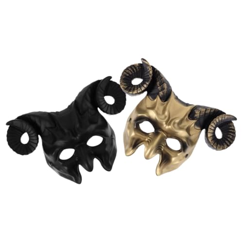 CIYODO 2 Stück Teiliges Goat Skull Mask mit Realistischem RAM Horn Design Verstellbar Leicht und Vielseitig für Halloween Cosplay Maskenball und Kostüm Events Gold und Schwarz CIYODO 2 Stück Teiliges Goat Skull Mask mit Realistischem RAM Horn Design Verstellbar Leicht und Vielseitig für Halloween Cosplay Maskenball und Kostüm Events Gold und Schwarz von CIYODO
