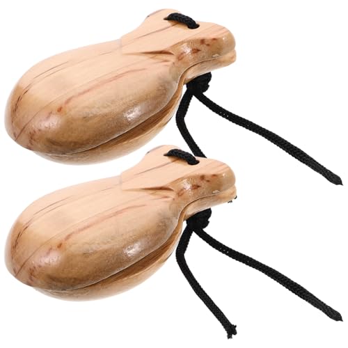 CIYODO 2 Stück Teiliges Holz Kastagnetten Traditionelles Spanisches Percussion Instrument für Rhythmusspiele für Familien Fördert Kreativität und Soziale Fähigkeiten von CIYODO