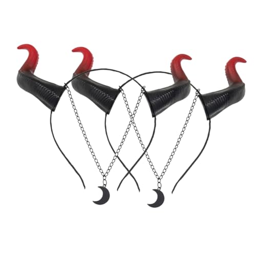 CIYODO 2 Stück Teiliges Kalbshorn Stirnband Halloween Haarreif aus Leichtem Kunststoff mit Kreativem Cosplay Design für Party Accessoires und Festliche Verkleidung von CIYODO