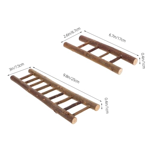 CIYODO 2 Stück Teiliges Mini Holzleiter für Puppenhaus Kleine Gartenleiter Deko Stabile Miniatur Treppe Möbel Accessoires für DIY Puppenhaus Landschaft und Szenenbau von CIYODO