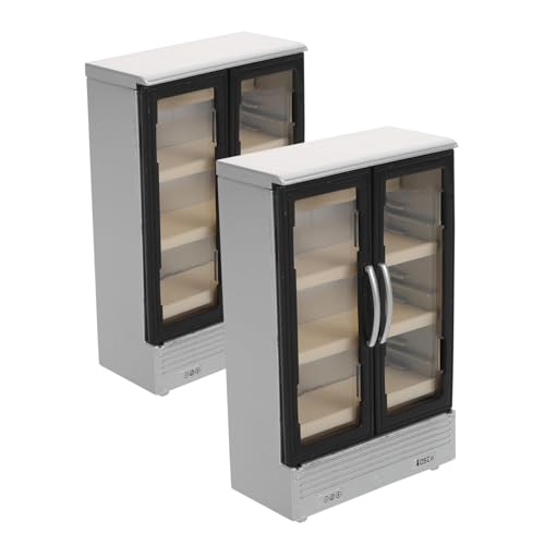 CIYODO 2 Stück Teiliges Mini Kühlschrank Kunststoff Miniatur Kühlschrank mit Doppeltür für Puppenhaus Küche Zubehör Leicht und Tragbar für Rollenspiel und Szenendekoration von CIYODO