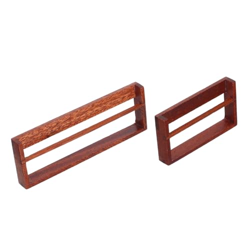 CIYODO 2 Stück Teiliges Miniatur Holz Regal Miniatur Bücherregal für Puppenhaus Stabiles Wandregal aus Holz für Küchen-Szene und Bücher für Bjd Puppen und Sammler von CIYODO