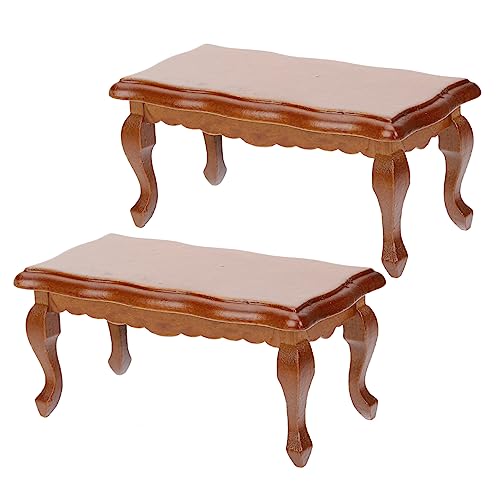 CIYODO 2 Stück Teiliges Miniatur Holzmöbel Puppenhaus Tisch Küchenmöbel Holzspielzeug für Kreative Handkoordination DIY Zubehör von CIYODO