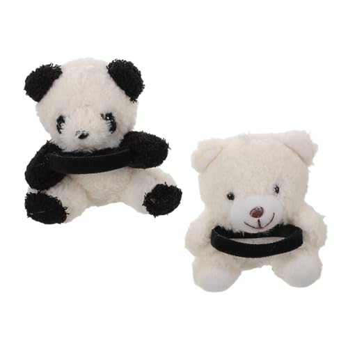 CIYODO 2 Stück Teiliges Panda Plüsch Auto Innenraum Deko Weiche Kuscheltier Figuren für Schaltknauf Langlebige Stressreduzierende für Entspannte Fahrten von CIYODO