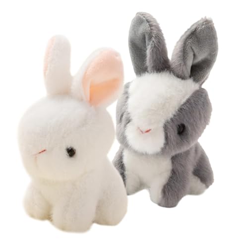 CIYODO 2 Stück Teiliges Plüsch Kaninchen Anhänger Kleine Weiße und Graue Kuschelhasen Leichte Osterdeko zum Aufhängen an Taschen Weihnachtsbaum Fenster Niedliches für Familie und Freunde CIYODO 2 Stück Teiliges Plüsch Kaninchen Anhänger Kleine Weiße und Graue Kuschelhasen Leichte Osterdeko zum Aufhängen an Taschen Weihnachtsbaum Fenster Niedliches für Familie und Freunde von CIYODO