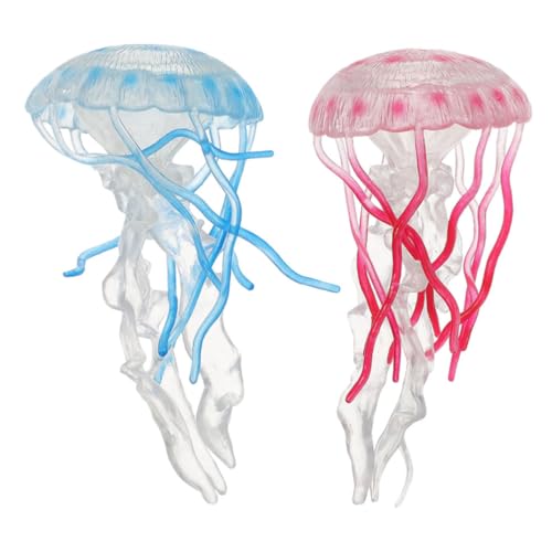 CIYODO 2 Stück Teiliges Quallenmodell Realistische Quallen Spielzeuge Kleine Deko für Aquarium und Edukative Meeresbewohner Figuren für Unterwasser Atmosphäre und Wohnraumgestaltung von CIYODO