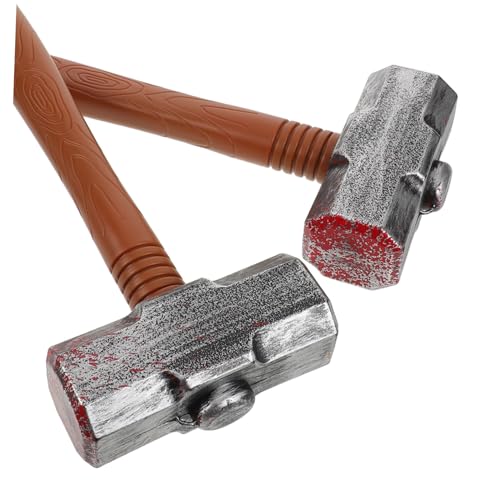 CIYODO 2 Stück Teiliges Realistische Kunststoff-Hammer Requisiten Leicht und Authentisch für Halloween Rollenspiele Party Dekoration Vielseitig und Einfach zu Reinigen von CIYODO