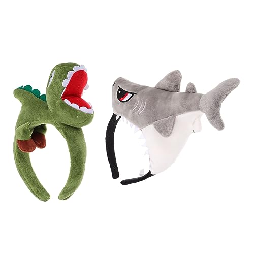 CIYODO 2 Stück Tierhaarreifen Haarschmuck aus Hochwertigem Langlebig und Niedlich Dinosaurier Motiv für Erwachsene für Kostümspiele Karneval und Partys von CIYODO