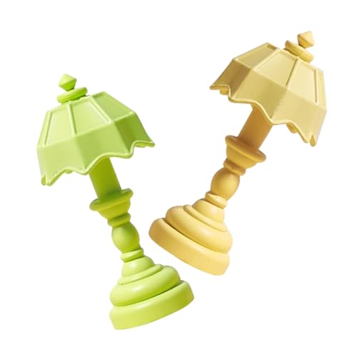 CIYODO 2 Stück Tischlampe für Puppenhaus Retro Schreibtischlicht für DIY Miniaturdekorationen und Realistische Wohnatmosphäre von CIYODO
