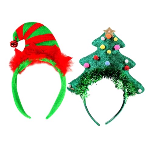 CIYODO 2 Stück Weihnachtlicher Haarreif mit Glocken Clownshut Design Buntes Festival Haarband für Party Halloween Weihnachten Kreative Kopfbedeckung für Erwachsene von CIYODO