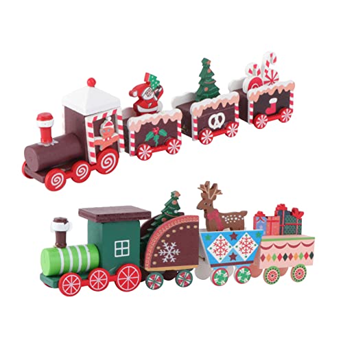 CIYODO 2 Stück Weihnachtlicher Holz Zug Teilig Weihnachtsdeko Tischdekoration Rote Grüne Miniatur Holzspielzeug Umweltfreundlich Glatt Oberfläche Festliche Atmosphäre CIYODO 2 Stück Weihnachtlicher Holz Zug Teilig Weihnachtsdeko Tischdekoration Rote Grüne Miniatur Holzspielzeug Umweltfreundlich Glatt Oberfläche Festliche Atmosphäre von CIYODO