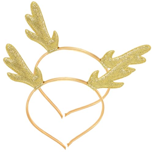 CIYODO 2 Stück Weihnachts Haarband Rentier Geweih Stirnbänder mit Goldenen Pailletten und Weißem Band Festlicher Haarschmuck für Mädchen Weihnachtsfeier Kostüm Zubehör CIYODO 2 Stück Weihnachts Haarband Rentier Geweih Stirnbänder mit Goldenen Pailletten und Weißem Band Festlicher Haarschmuck für Mädchen Weihnachtsfeier Kostüm Zubehör von CIYODO