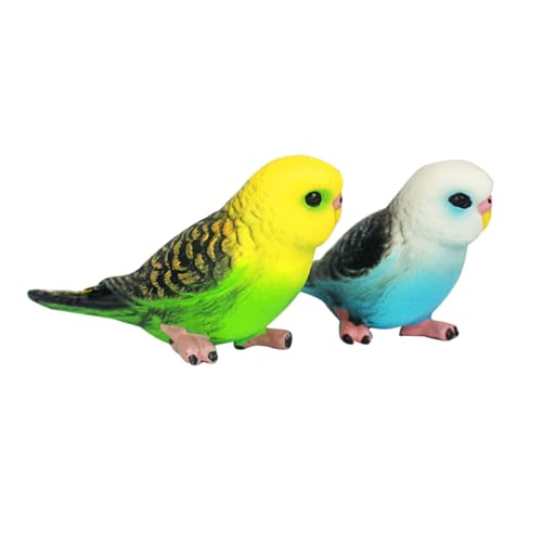 CIYODO Mini Papagei Figur 2 Stück Simulation Vogelmodell Kinderspielzeug Dekoration Ornament Sammlung Für Zuhause Büro Schrank von CIYODO