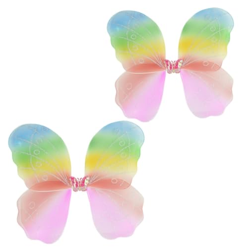 CIYODO 2 Stücke Schmetterlingsflügel Requisiten Regenbogen Halloween Flügel Fee Party Halloween Kostüm Zubehör Kostüme Leistung Flügel Mädchen Flügel Kostüm CIYODO 2 Stücke Schmetterlingsflügel Requisiten Regenbogen Halloween Flügel Fee Party Halloween Kostüm Zubehör Kostüme Leistung Flügel Mädchen Flügel Kostüm von CIYODO