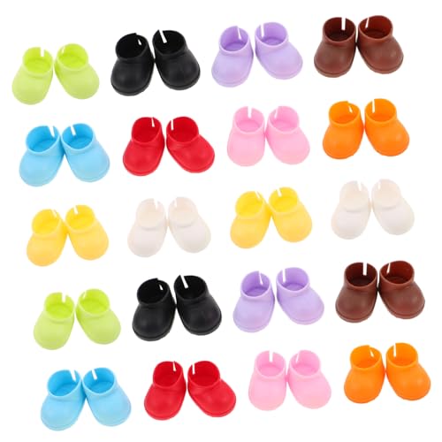 CIYODO 20 Paare Mini Puppenschuhe Miniatur Stiefel Kostüm Schuhe für Puppen DIY Zubehör Vielseitig Passend Leicht und Tragbar für Kreative Verkleidungen von CIYODO