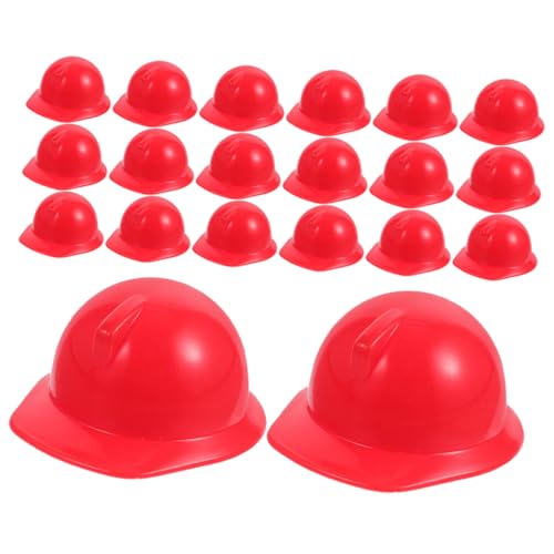 CIYODO 20 Stck Mini Spielzeughelm für Puppen Sicherheitshelme Rot aus Robustem für Kreative Rollenspiele und Bastelprojekte von CIYODO