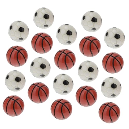 CIYODO 20 Stück Fußball Basketball Modell Lebendige Mini Basketbälle Mini Sportball Statuen Mini Hausdekorationen Mikro Landschaftsbälle Mini Zubehör Puppenhaus Mini Fußball von CIYODO