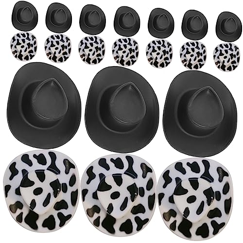 CIYODO 20 Stück Mini-Cowboyhut Mini-Westernhüte Cowboyhüte Fedora Hüte Party Dekoration Miniaturhüte zum Basteln Mini-Hut Kleiner Cowboyhut kleine Hüte Cowboy-Hut Plastik von CIYODO